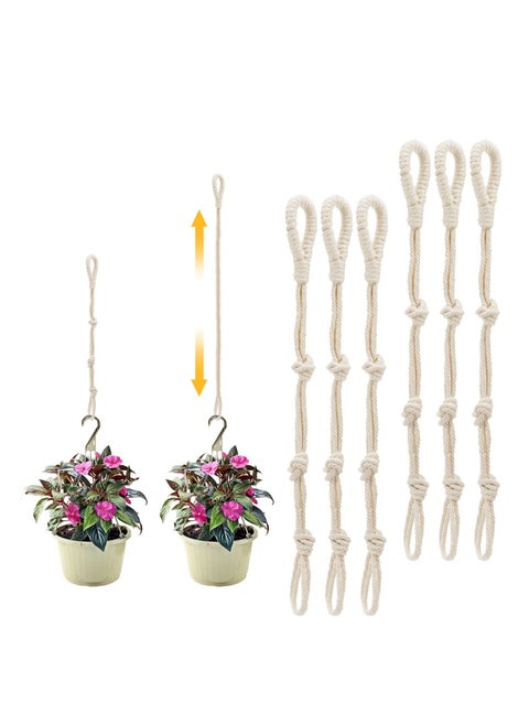 6 Pack Adjustable Macrame Plant Hanger Extenders Thickened Rope Hanging Plant Extender Durable Rope Plant Hanger Extender for Indoor Outdoor Plant Pot Holder