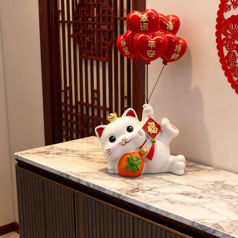 Lying Cat Figurine Resin Animal Sculpture Tabletop Ornament Bedroom Cabinet Centerpiece Gift - Image 3
