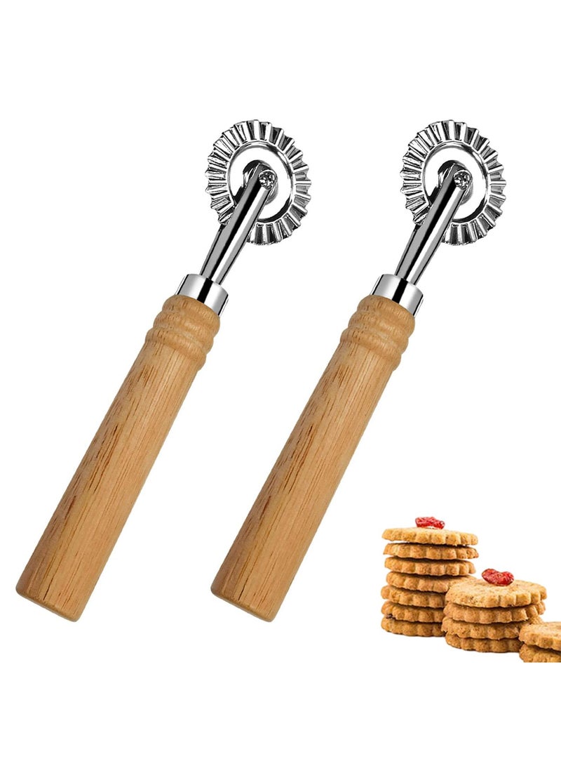 Sweet seven Efficient Ravioli Cutter Wheel Set with Wooden Handle - Zinc Alloy Pasta Cutter for Kitchen, Easy Pastry Cutting Tool - Image 1