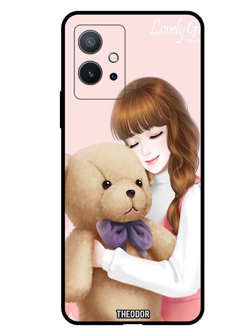 Theodor Protective Case Anti ScratchShockproof Cover For VIVO Y55 5G Lovely Girl Witih Teddy - Image 1