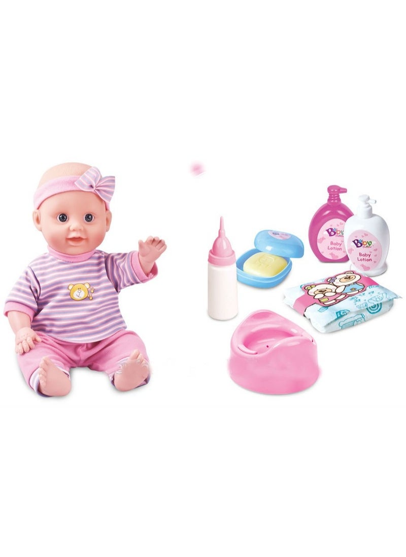 Bambolina - BAMBOLINA AMORE 36CM DRINK & WET BABY DOLL GIFT SET - Image 1