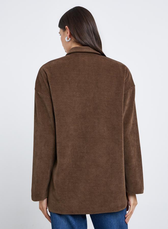 ستايلي شاكيت كوردروي واسع بجيوب وأزرار - Image 5