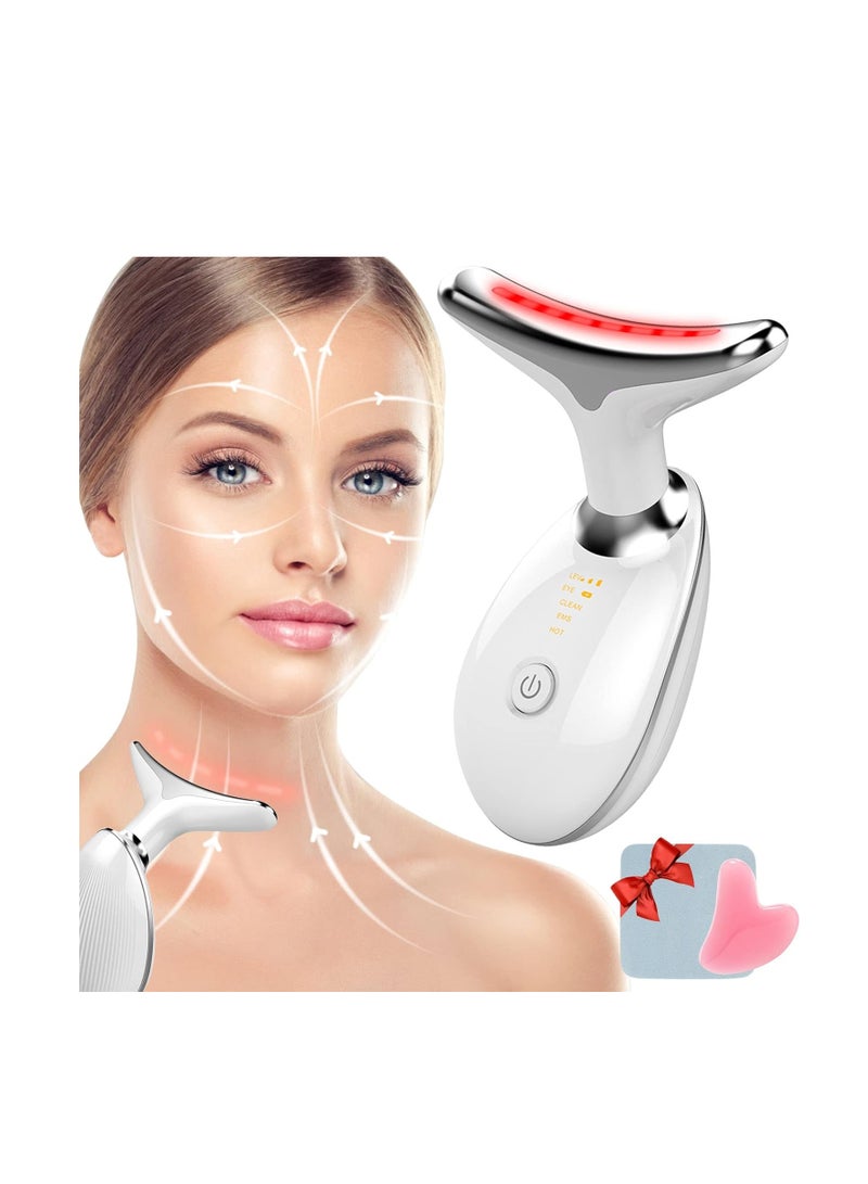 Generic Vibration Face and Neck Massager - Triple-Action Wrinkle Remover for Skin Care, Tightening, and Smoothness (White)  - Image 1