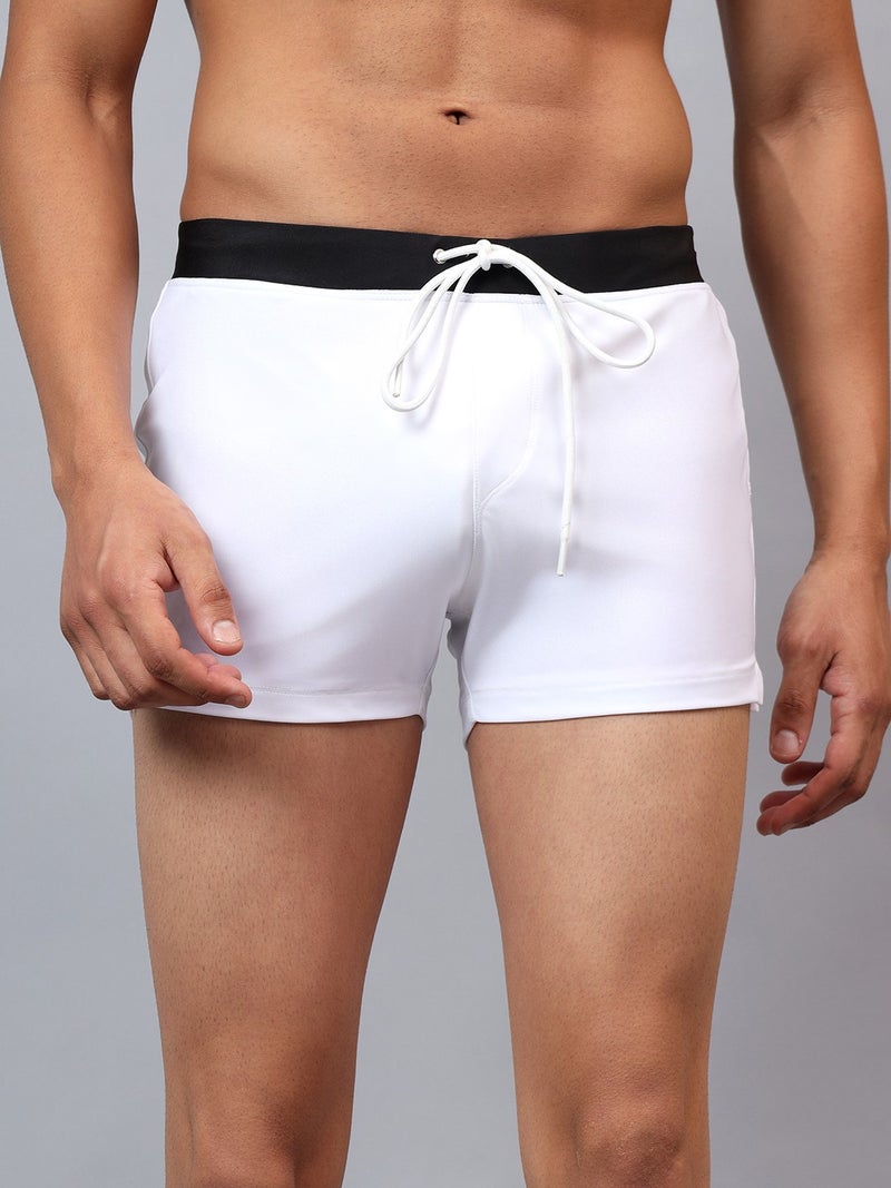 لا إنتيمو سروال سباحة أركتيك بحزام خصر متباين وتفاصيل جيوب - Image 1