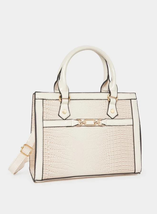 تايك تو Take Two Croc Skin Dual Handles Handbag with Purse Set