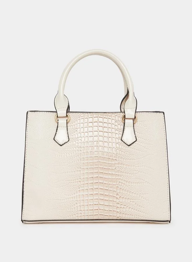 تايك تو Take Two Croc Skin Dual Handles Handbag with Purse Set