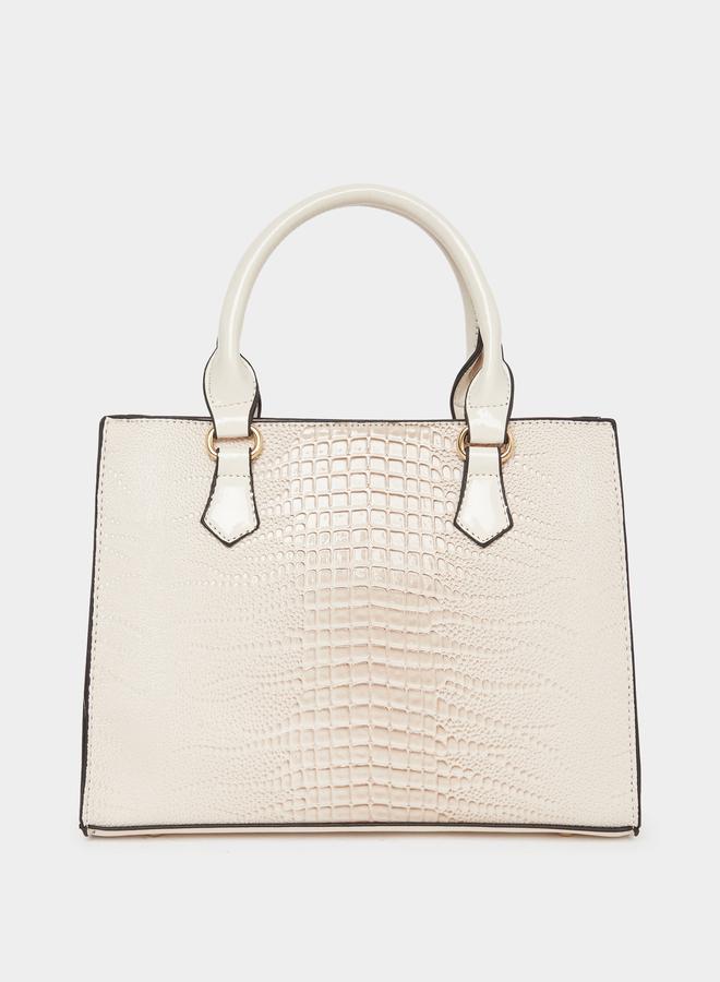 Styli Croc Skin Dual Handles Handbag with Purse Set - Image 3