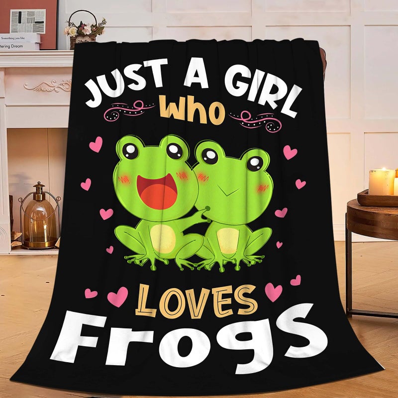 Fuzawet FROG بطانية فقط فتاة تحب الضفادع لطيفة الكارتون ضفدع رمي هدايا بطانية للبنات بويز الأطفال النساء الرجال البالغين سوبر لينة فخم زعامة غامضة الصوف ديكور المنزل 40'x50 '' '' - Image 3