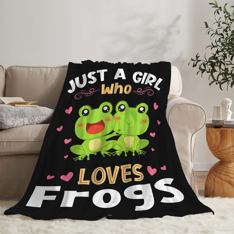 Fuzawet FROG بطانية فقط فتاة تحب الضفادع لطيفة الكارتون ضفدع رمي هدايا بطانية للبنات بويز الأطفال النساء الرجال البالغين سوبر لينة فخم زعامة غامضة الصوف ديكور المنزل 40'x50 '' '' - Image 4