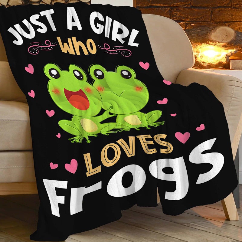 Fuzawet FROG بطانية فقط فتاة تحب الضفادع لطيفة الكارتون ضفدع رمي هدايا بطانية للبنات بويز الأطفال النساء الرجال البالغين سوبر لينة فخم زعامة غامضة الصوف ديكور المنزل 40'x50 '' '' - Image 1