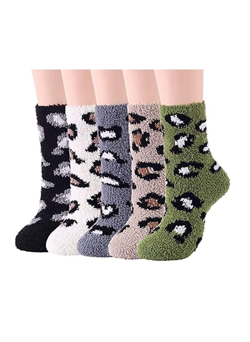 SYOSI - Womens Fuzzy Socks Warm Slipper Socks Winter Fluffy Socks Cozy Fuzzy Socks Athletic Fleece Socks Crew Socks - Image 1