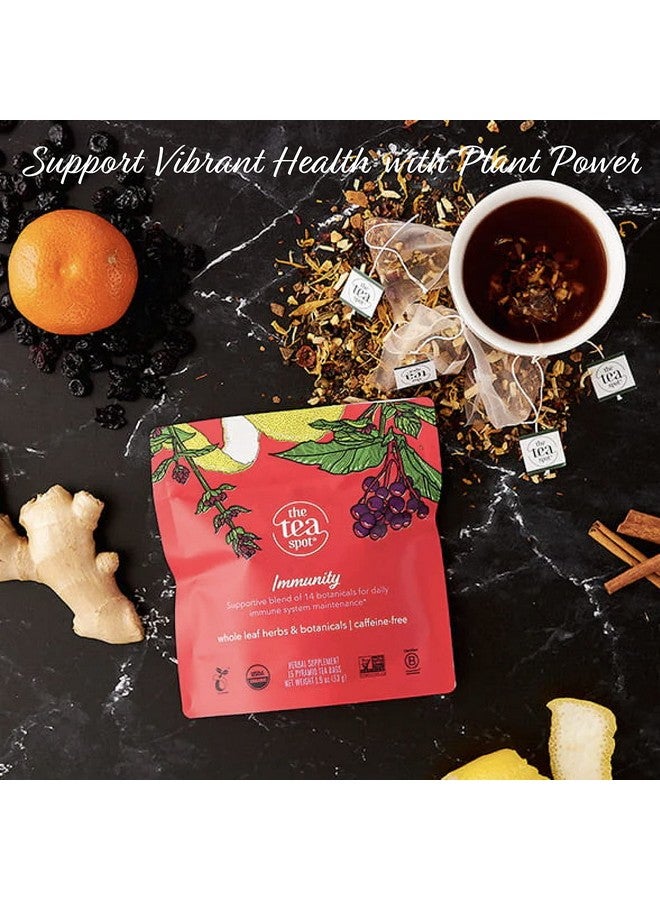 The Tea Spot The Tea Spot Organic Immunity Tea with Natural Vitamin C for Immune Support|Blend of Adaptogens, Elderberry, Orange Peel, Ginger, Basil, Lemon Peel & Valerian Root | Caffeine-Free 15 Tea Bags  - Image 2