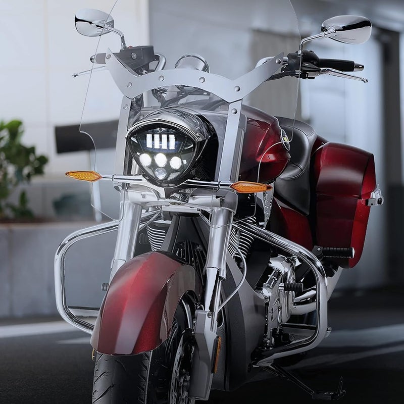 VEISUTOR LED Headlight Assembly for Victory Motorcycles (2005-2018) - Black - Image 5