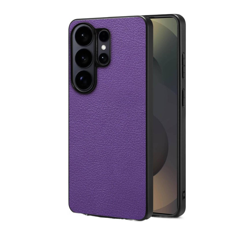 Samsung Galaxy S26 Plus Leather Protective Texture for Samsung S26 Ultra Samsung S26 and Texture and Calf Grain Pattern in Purple - Image 1
