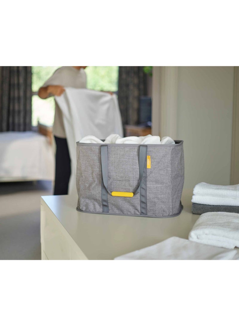 Foldable Laundry Basket –35L/9.2 Gallon, Space-Saving Collapsible Washing Hamper with Sturdy, Moisture-Resistant Fabric – Large Capacity Laundry Bag for Home & Bathroom – Grey - Image 3