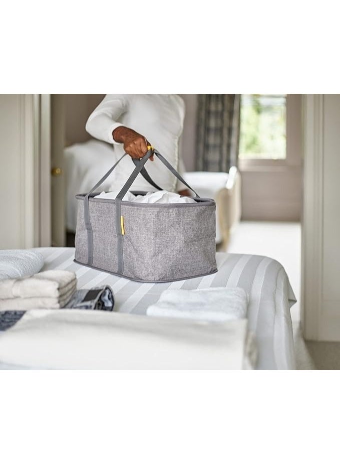 Foldable Laundry Basket –35L/9.2 Gallon, Space-Saving Collapsible Washing Hamper with Sturdy, Moisture-Resistant Fabric – Large Capacity Laundry Bag for Home & Bathroom – Grey - Image 4