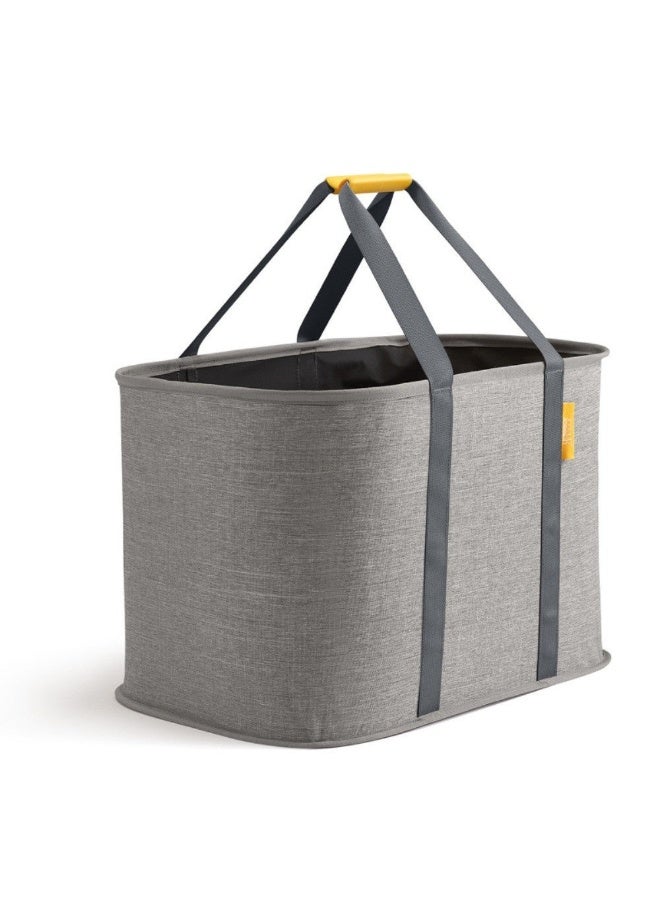 Foldable Laundry Basket –35L/9.2 Gallon, Space-Saving Collapsible Washing Hamper with Sturdy, Moisture-Resistant Fabric – Large Capacity Laundry Bag for Home & Bathroom – Grey - Image 1