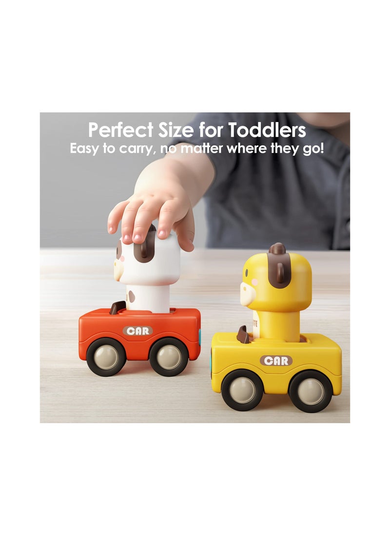 Generic - Press and Go Car Toys, for Toddlers 1-3, Baby Animal Racing Cars, Infant Play Vehicle Set, Baby Push Go Friction Car Toys for 6-9-12-18 Months, 1st Birthday Gifts for 1-2 Years Old Boys Grils (4 Pack) - Image 1