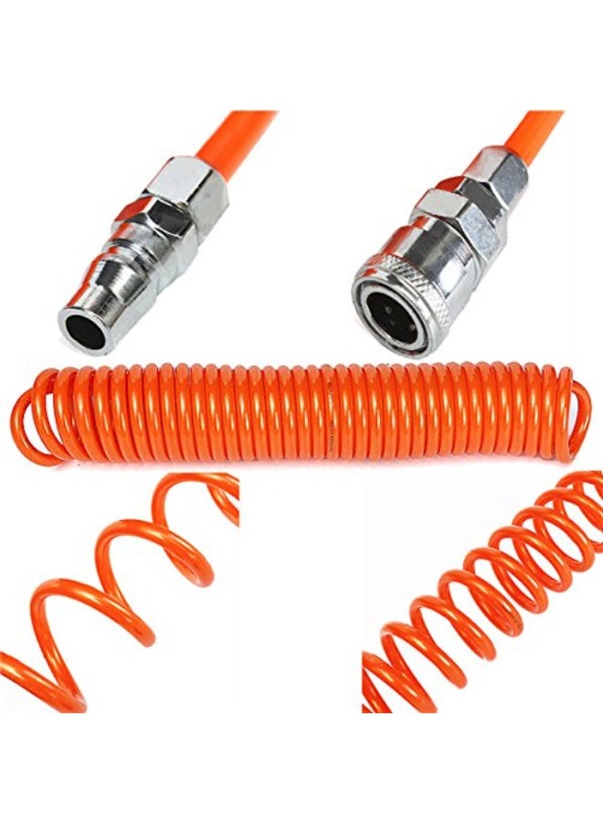 Daytoyz Air Hose, Air Tool, Spring Loaded 9M Spiral Air Hose, Inner Diameter 0.26 x 0.4 inches (6.5 mm) x Outer Diameter 0.4 inches (10 mm), Pneumatic Tools, Compressor Hose, Pipeline Equipment, Coil - Image 3