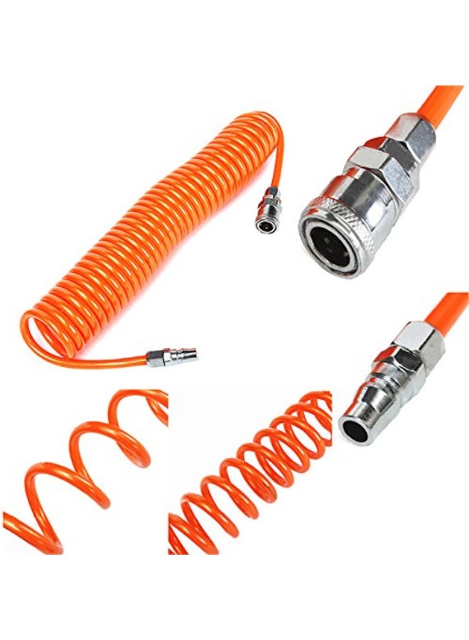 Daytoyz Air Hose, Air Tool, Spring Loaded 9M Spiral Air Hose, Inner Diameter 0.26 x 0.4 inches (6.5 mm) x Outer Diameter 0.4 inches (10 mm), Pneumatic Tools, Compressor Hose, Pipeline Equipment, Coil - Image 2