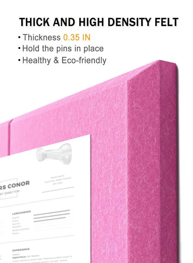 Hsurbtra Cork Board for Wall 24 x 18 Inch, 6 Pack Felt Bulletin Notice Board with Pushpins for Office Home School Farmhouse Wall Decor, Pink - Image 3