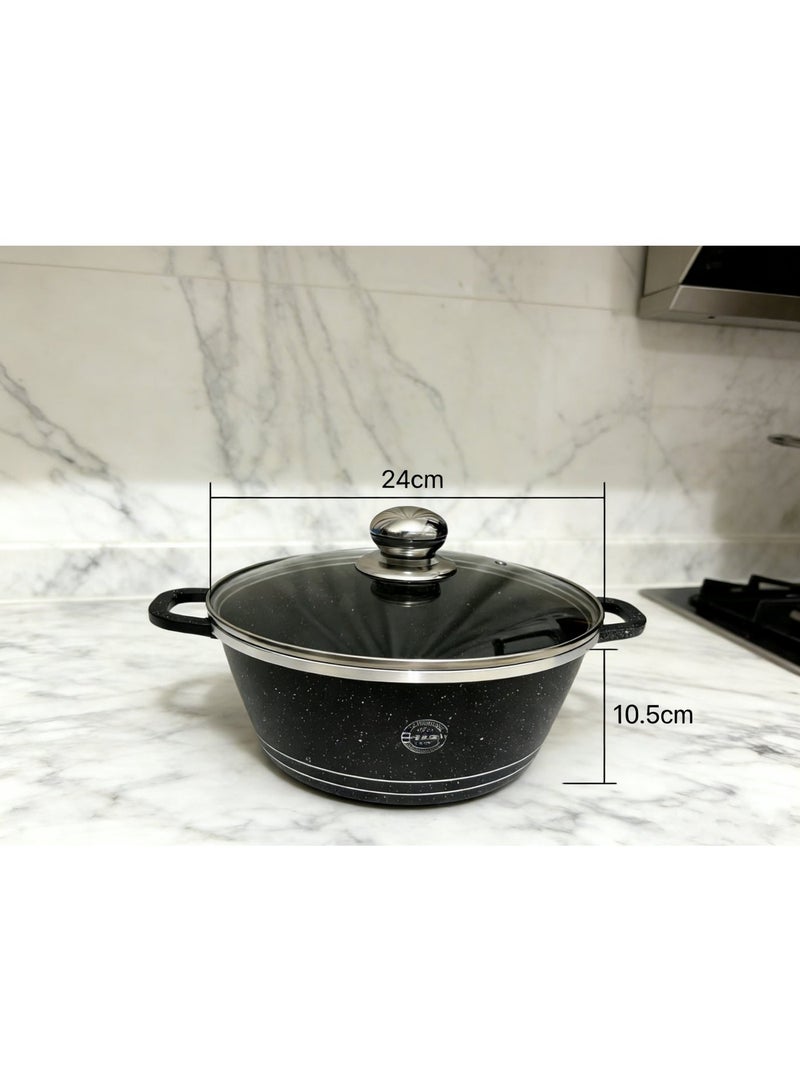 16-Piece Granite Non-Stick Cookware Set | Induction & Gas Stove Compatible Pots & Pans with Utensils - Durable, Easy to Clean,granite cookware、non stick pots and pans、induction compatible cookware, Complete Kitchen Set for Family Cooking, Pans with Lids + Kitchen Utensils - Perfect for Home Cooking & Gifting, Works on All Stoves - Image 5