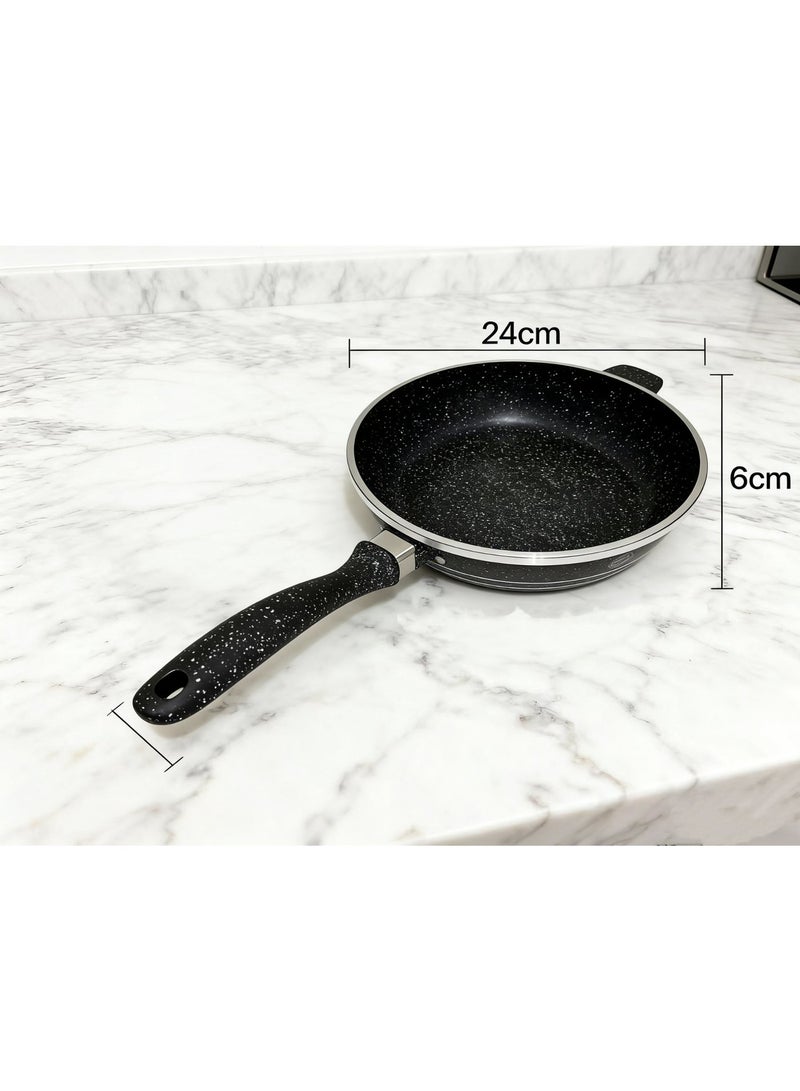 16-Piece Granite Non-Stick Cookware Set | Induction & Gas Stove Compatible Pots & Pans with Utensils - Durable, Easy to Clean,granite cookware、non stick pots and pans、induction compatible cookware, Complete Kitchen Set for Family Cooking, Pans with Lids + Kitchen Utensils - Perfect for Home Cooking & Gifting, Works on All Stoves - Image 3