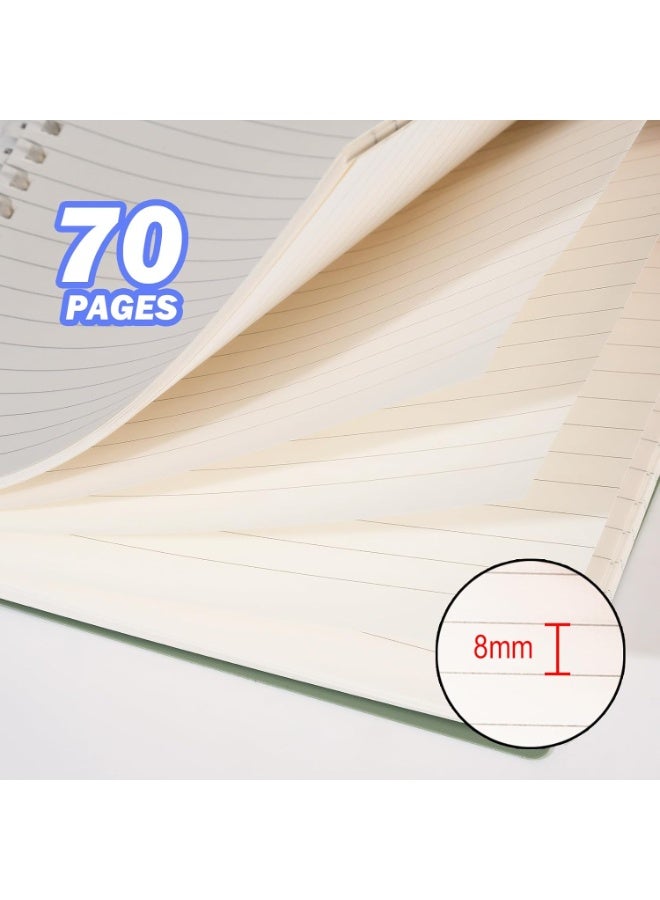LYNLYN 4 Pack A5 Spiral Notebooks, 70 Pages Journals for Writing and Journaling, Work and School, Green, Perfect for Women - Image 3