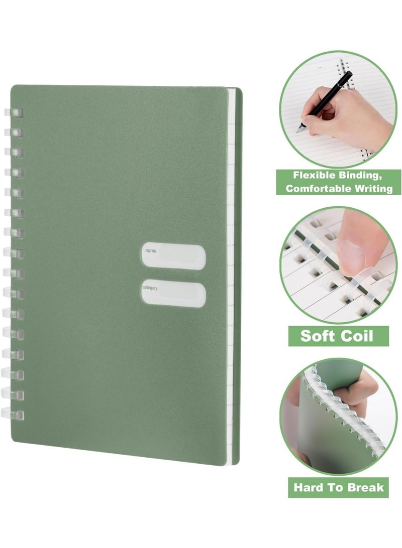 LYNLYN 4 Pack A5 Spiral Notebooks, 70 Pages Journals for Writing and Journaling, Work and School, Green, Perfect for Women - Image 2