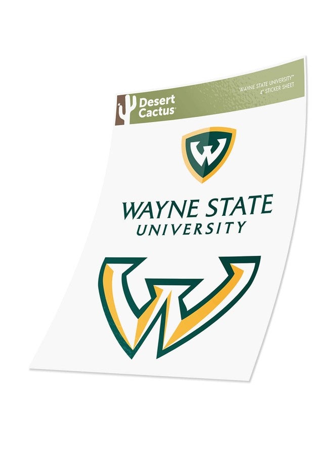 Desert Cactus Wayne State University Sticker Warriors Vinyl Decal Laptop Water Bottle Car Scrapbook (4 Inch Set V1) - Image 3