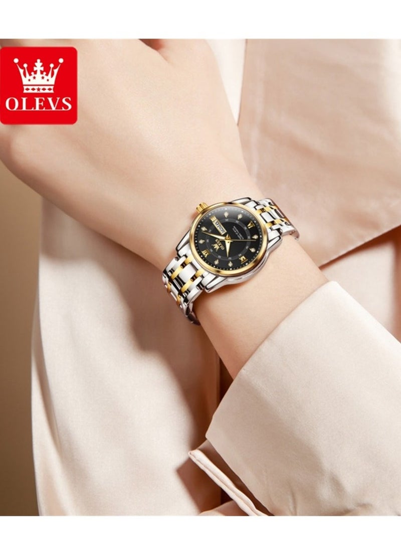 OLEVS Watches for Women Fashion Quartz Stainless Steel Water Resistant Watch Silver 5513 - Image 1
