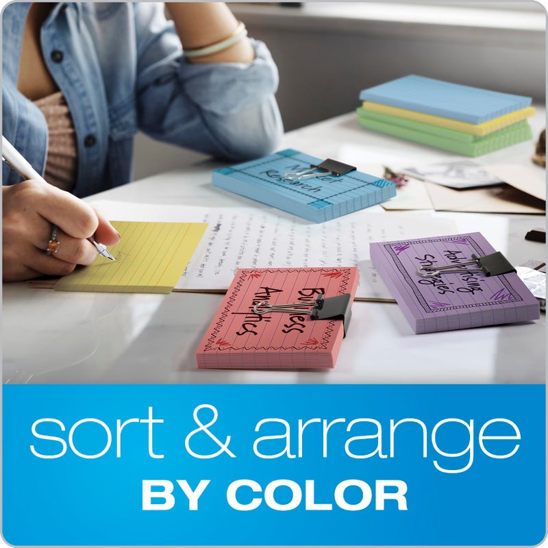 Oxford Ruled Color Index Cards, 3" x 5", Canary, 100 Per Pack (7321 CAN) - Image 5