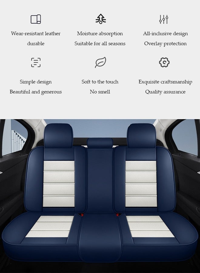 DUNISO Car Seat Cover, Universal Fully Wrapped Seat Cushion, Artificial Leather Car Backrest Seat Cover, Equipped With Headrest, Wear Resistant And Anti Slip, Suitable For All Seasons, Suitable For Most Car Seats - Image 3