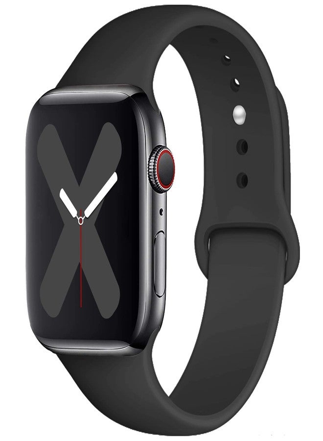 سوار Saucyi متوافق مع ساعات Apple Watch بمقاسات 41 مم، 40 مم، 38 مم، 49 مم، 45 مم، 44 مم، 42 مم، سوار رياضي بديل من السيليكون الناعم مع مشبك كلاسيكي لساعات iWatch Series 8، 7، 6، 5، 4، 3، 2، 1، SE - Image 1