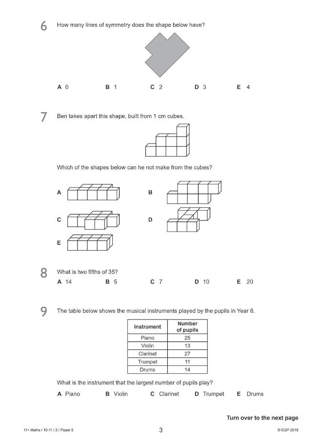 11+ GL Maths Practice Papers: Ages 10-11 - Pack 2 (with Parents' Guide & Online Edition) - Image 5