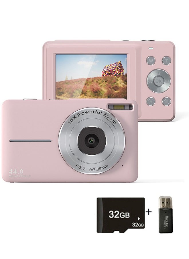 Generic Digital Camera, Autofocus UHD 4K Vlogging Camera with 32GB Card, 44MP 16X Digital Zoom Digital Camera  - Image 1