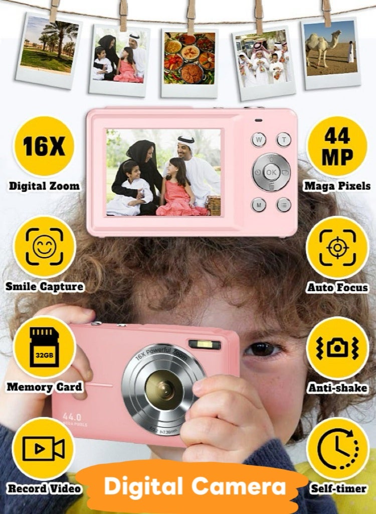 Generic Digital Camera, Autofocus UHD 4K Vlogging Camera with 32GB Card, 44MP 16X Digital Zoom Digital Camera - Image 1