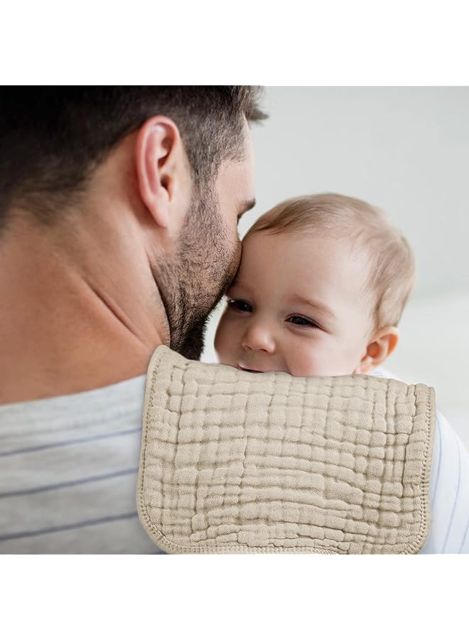 Looxii Muslin Burp Cloths 100% Cotton Muslin Cloths Large 20''X10'' Extra Soft And Absorbent 6 Pack Baby Burping Cloth For Boys And Girls (Apricot) - Image 5