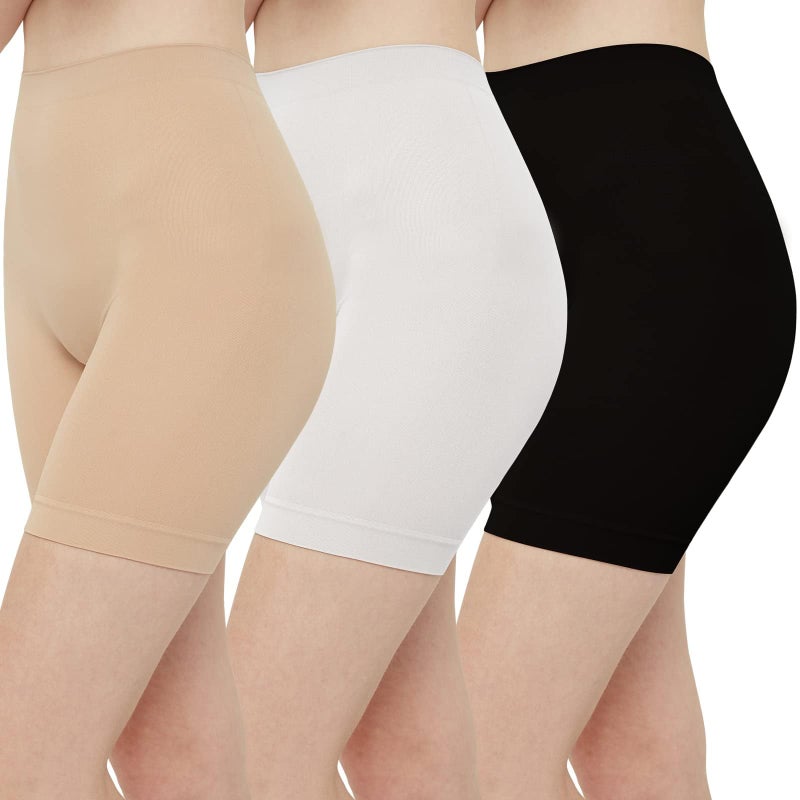 INNERSY Women's Slip Shorts for Under Dresses High Waisted Shorts 3-Pack(Black,X-Large) - Image 1