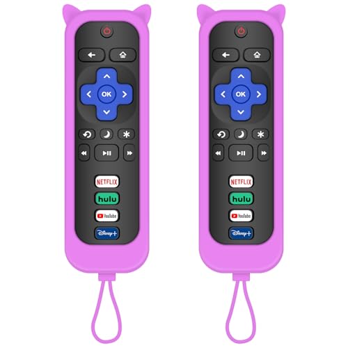 MOKEMAKE Remote for Roku TV, 2-Pack Replacement for Roku TV Remote [Remote Control for Roku TV Only] (Purple) - Image 1