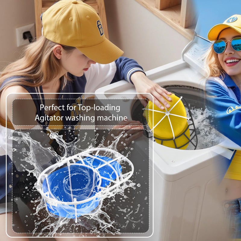 Yeenor Hat Washer Cage For Washing Machine - Baseball Cap Cleaner Rack  Ball Cap Washing  Dishwasher Safe  Perfect For Cleaning And Protecting Hats In Dishwasher (White 2Pack (Assembly)) - Image 4