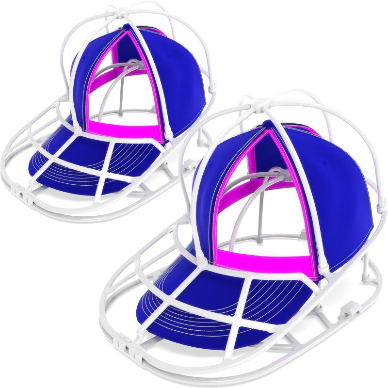 Yeenor Hat Washer Cage For Washing Machine - Baseball Cap Cleaner Rack  Ball Cap Washing  Dishwasher Safe  Perfect For Cleaning And Protecting Hats In Dishwasher (White 2Pack (Assembly)) - Image 1