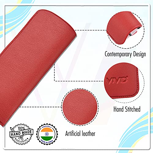 VIVID Vision Unisex Adult Lightweight Eyewear Specs Case Cover | Protect Eye Glasses | Chashma Dibbi | Spectacle Box | Open Flap | Artificial Leather | D-10 | Black-Red - Image 3