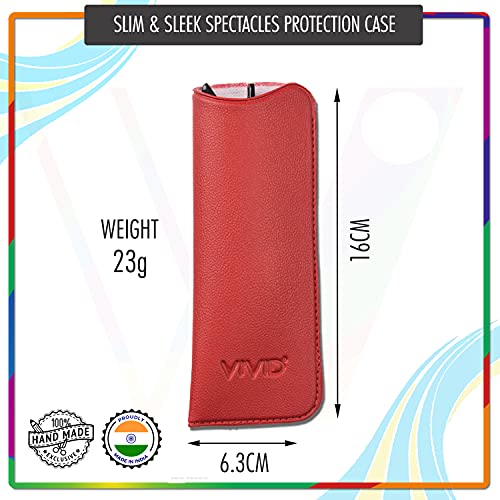 VIVID Vision Unisex Adult Lightweight Eyewear Specs Case Cover | Protect Eye Glasses | Chashma Dibbi | Spectacle Box | Open Flap | Artificial Leather | D-10 | Black-Red - Image 5