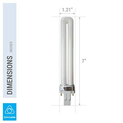 KOR (Pack of 4) 13W CFL Light Bulbs – Single Tube, 2-Pin GX23 Base, 5000K Bright White – Compatible with Sylvania CF13DS/850, Philips PL-S 13W/850, GE F13BX/850 - Image 4