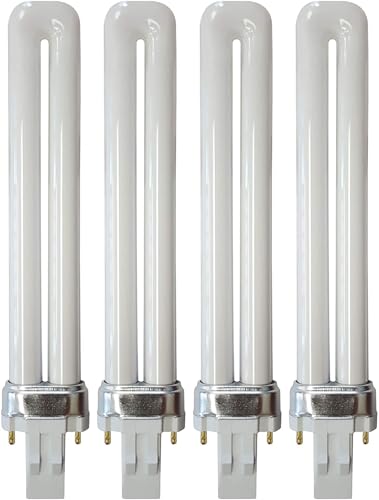 KOR (Pack of 4) 13W CFL Light Bulbs – Single Tube, 2-Pin GX23 Base, 5000K Bright White – Compatible with Sylvania CF13DS/850, Philips PL-S 13W/850, GE F13BX/850 - Image 1