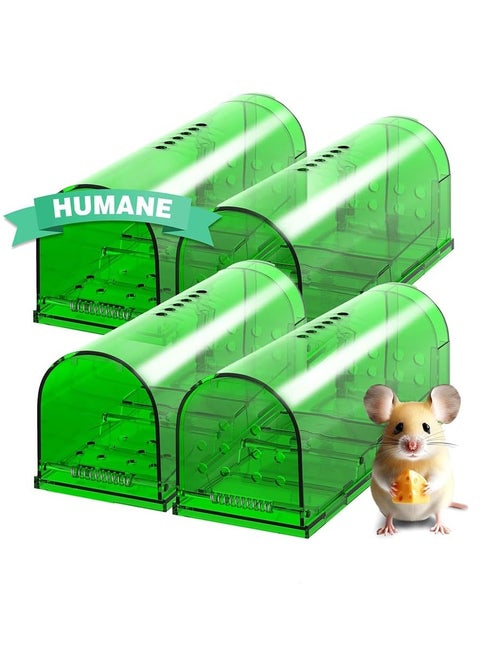 Humane Mouse Traps, Catch and Release That Work Mouse Traps No Kill Live Mouse Traps Reusable Mouse Traps, Easy to Use and Clean, for House Garage Outside Small Mice Multiple Mice