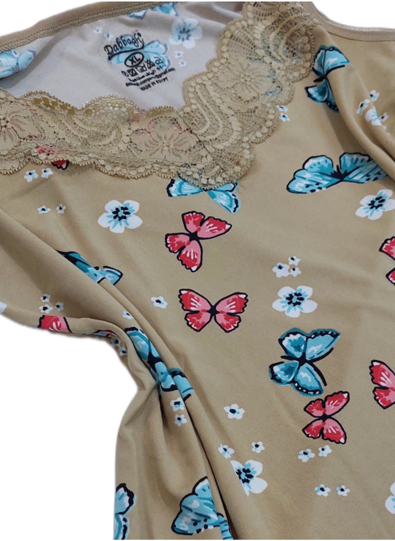 Dabbagh - Home wear lingerie dress short comfortable trendy cash mayo - Image 1