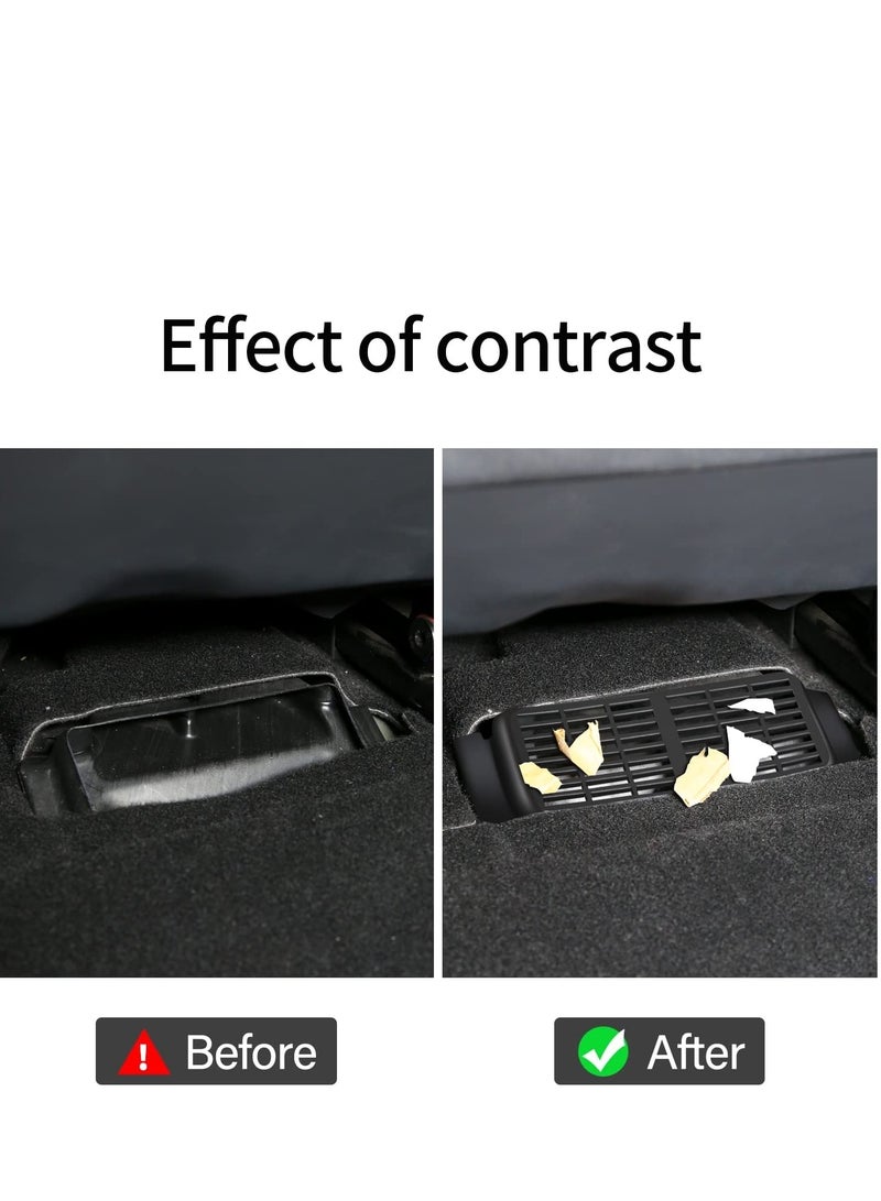 SOLARAE for Tesla Model 3 Rear Under Seat Air Vent Cover, Backseat Air Conditioning Outlet Vent Deflector Grille Protector Snap-in Installation Intake Grid Model 3 Accessories, 2 pcs - Image 4