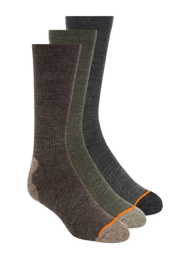 Weatherproof mens 3 Pack Crew Hiking Socks, Dark Brown, 10 13 US - Image 1